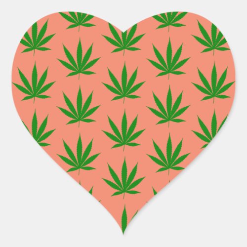 Pot Leaf Heart Sticker