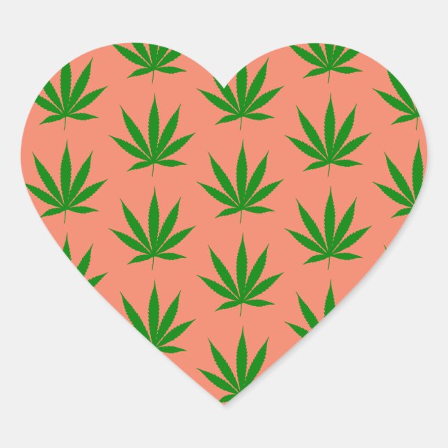 Pot Leaf Heart Sticker (Front)