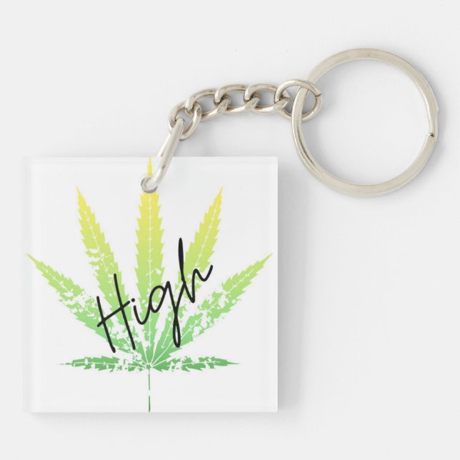 Pot leaf keychain (Back)