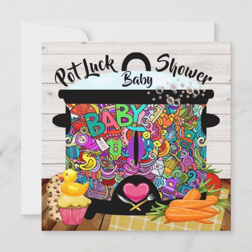 Pot Luck Baby Shower Invitation