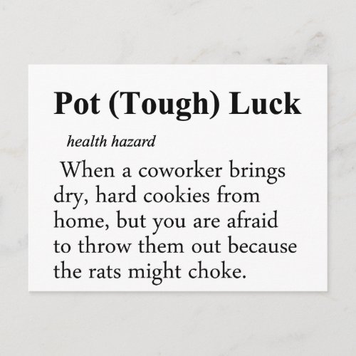 Pot Luck Definition Postcard