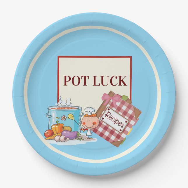 Pot Luck Dinner Paper Plates (Front)
