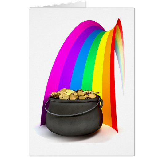 Pot O' Gold At The End Of A Rainbow Cards (Front)