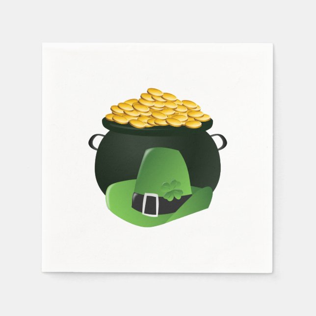 Pot o' Gold Leprechaun Hat Napkins (Front)
