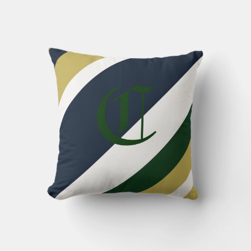 Pot o Gold Monogrammed Striped Throw Pillow