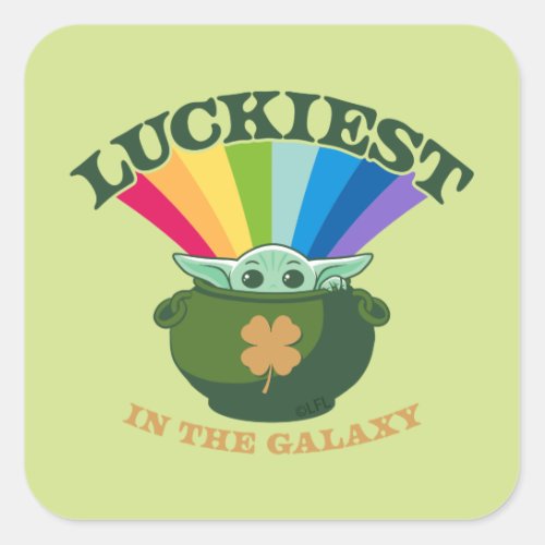 Pot o Grogu Luckiest in the Galaxy Square Sticker