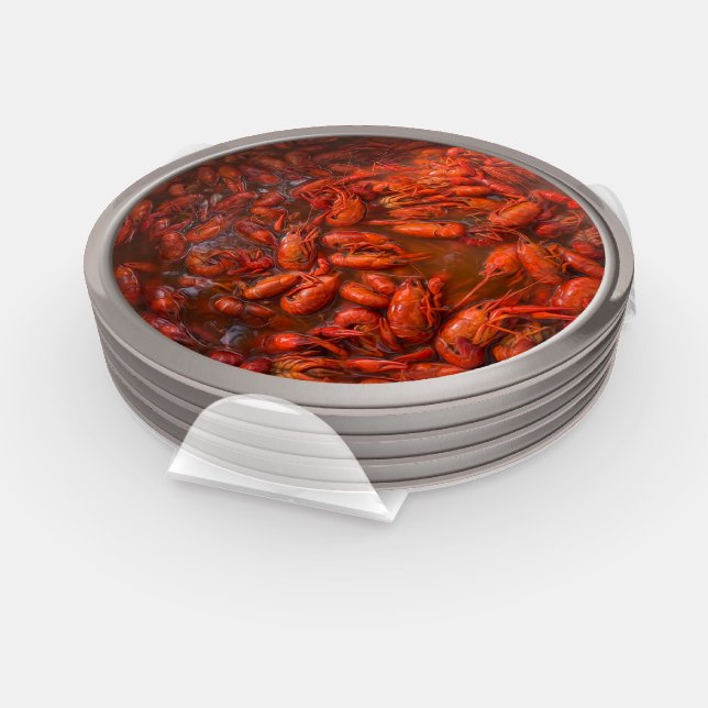 Pot of Boiled Crawfish Acrylic Coaster Set (Set)