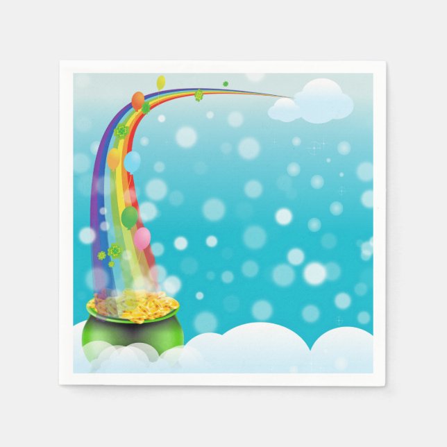 Pot of Gold and Rainbow Napkins (Front)