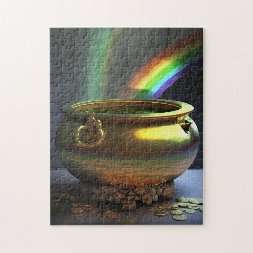 Pot of gold at end of rainbow jigsaw puzzle