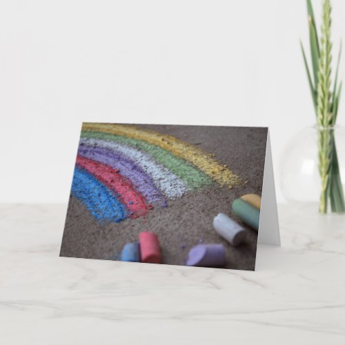 Pot of Gold at the End of the Rainbow Chalk Art Card