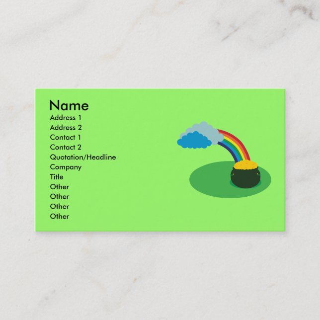 Pot of Gold Business Cards (Front)