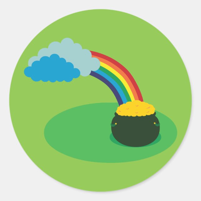 Pot of Gold Classic Round Sticker (Front)