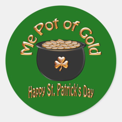 Pot of Gold for Saint Patricks Day Classic Round Sticker