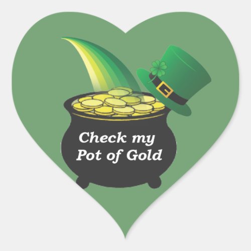 Pot of Gold Heart Sticker