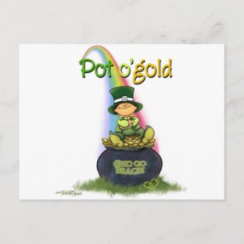 Pot Of Gold - Irish Luck Postcard by DancetheNightAway at Zazzle