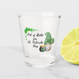 Pot of Gold Leprechaun on a Shot Glass