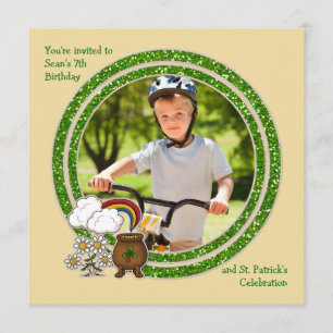 Pot of Gold - Photo St. Patrick's Day Birthday Inv Invitation