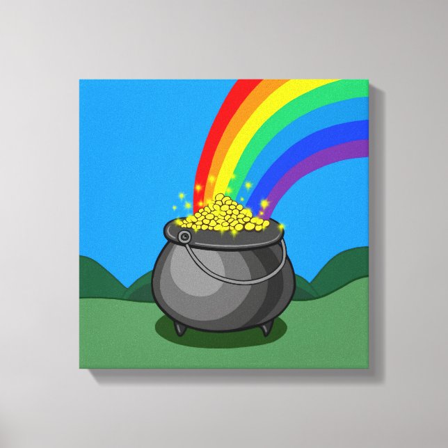 Pot of Gold & Rainbow Canvas Print (Front)