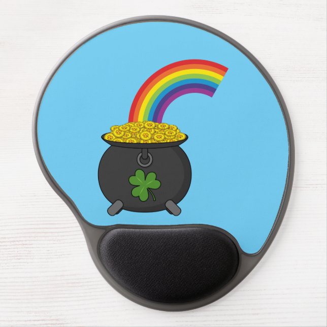 Pot of Gold Rainbow Cartoon Gel Mouse Pad (Front)