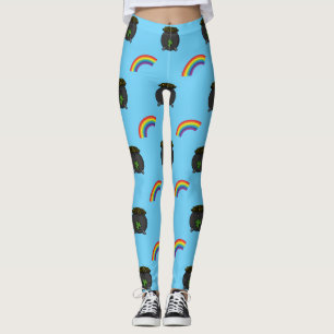 Pot of Gold Rainbow Cartoon Leggings