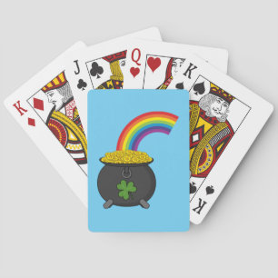 Pot of Gold Rainbow Cartoon Poker Cards