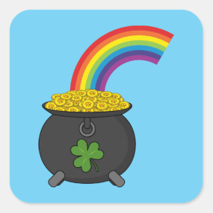 Rainbow & Pot Of Gold Sticker