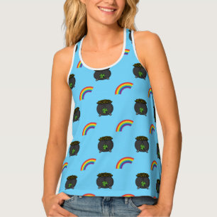 Pot of Gold Rainbow Cartoon Tank Top