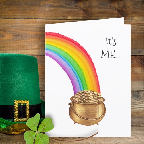 Pot of Gold Rainbow Funny St Patricks Day Card