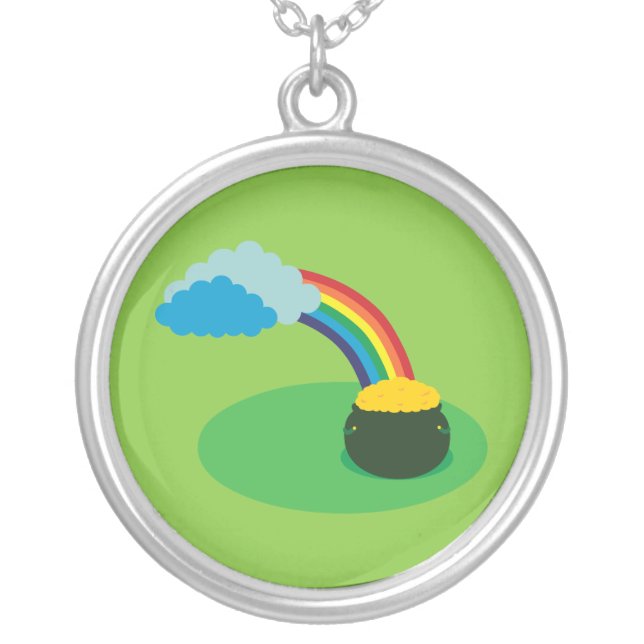 Pot of Gold Silver Plated Necklace (Front)