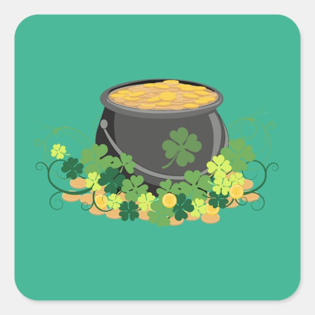 Pot of Gold Square Sticker (Front)