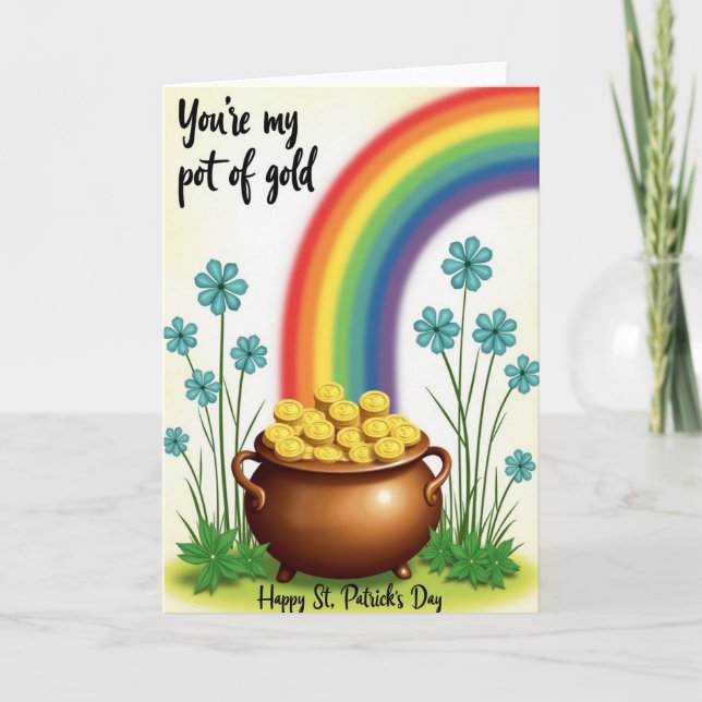 Pot Of Gold St Patricks Day Card (Front)