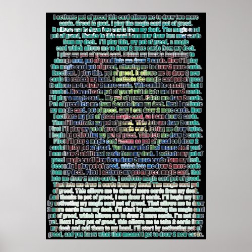 Pot of Greed Word Art Poster