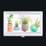 Pot of Succulents Business Card Case<br><div class="desc">Pot of Succulents. Artist: Rebekah Ewer. Image ID: 155400D.</div>