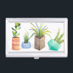 Pot of Succulents Business Card Case<br><div class="desc">Pot of Succulents. Artist: Rebekah Ewer. Image ID: 155400D.</div>