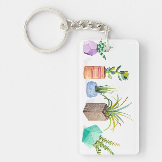 Pot of Succulents Keychain (Front)