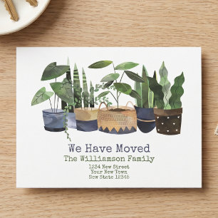 Pot Plant Change of address   Moving Announcement  Postcard