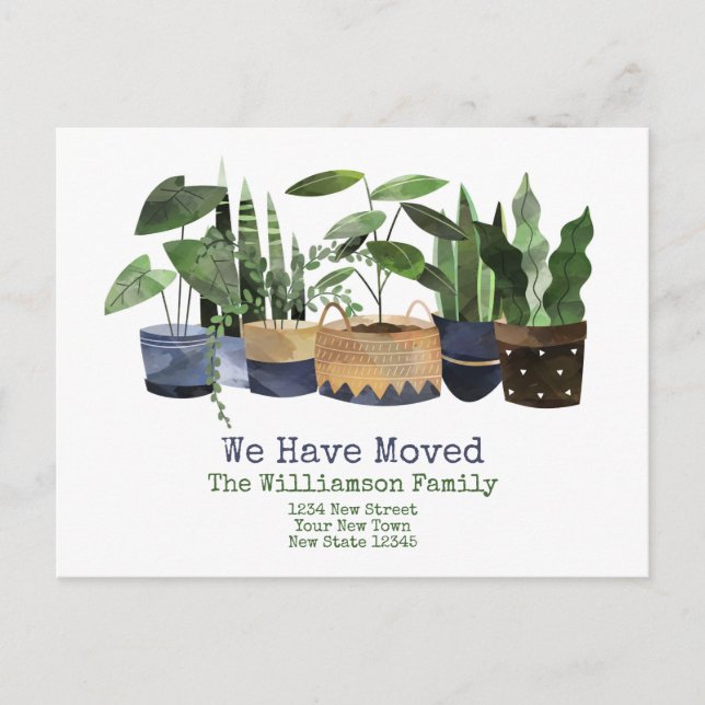Pot Plant Change of address | Moving Announcement  Postcard (Front)