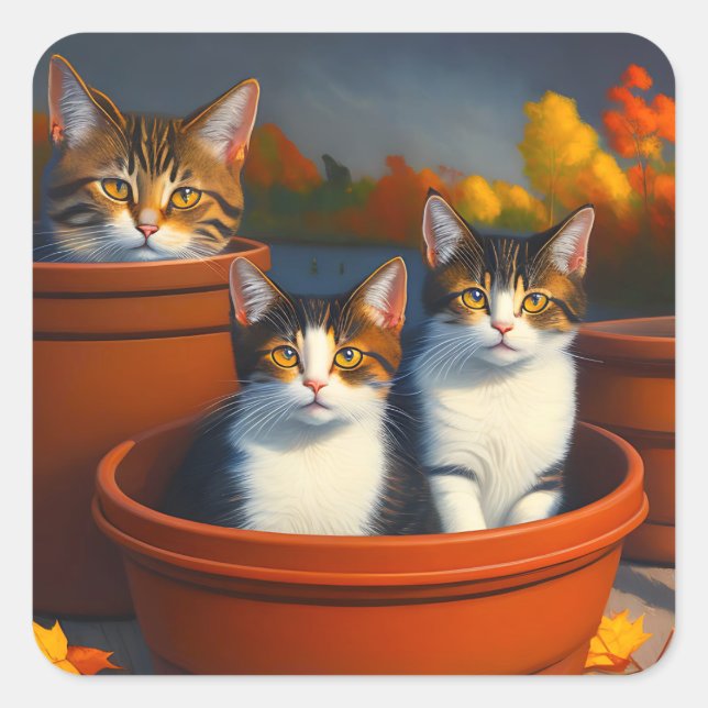 Pot Plant Kittens, Stickers (Front)