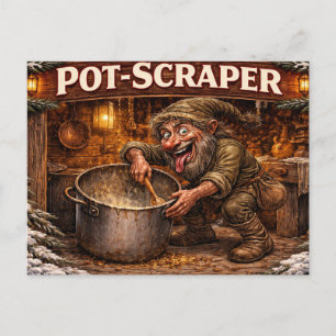 Pot Scraper Icelandic Yule Lad  Holiday Postcard