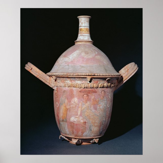 Pot with a scene of women bathing poster (Front)