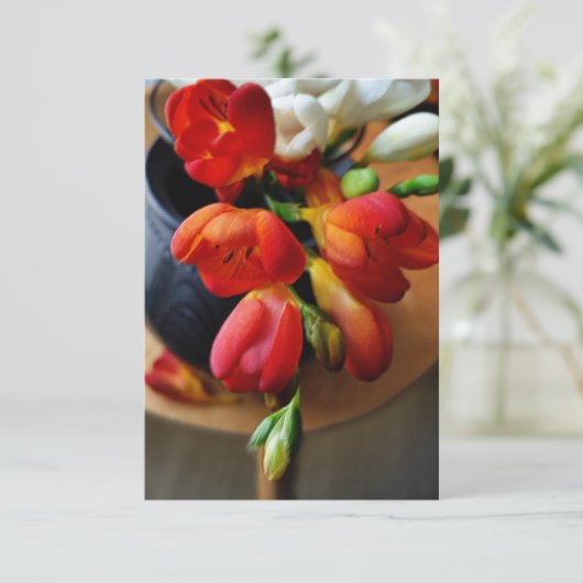 pot with freesias (Standing Front)