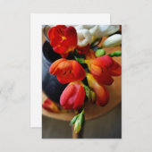 pot with freesias (Front/Back)