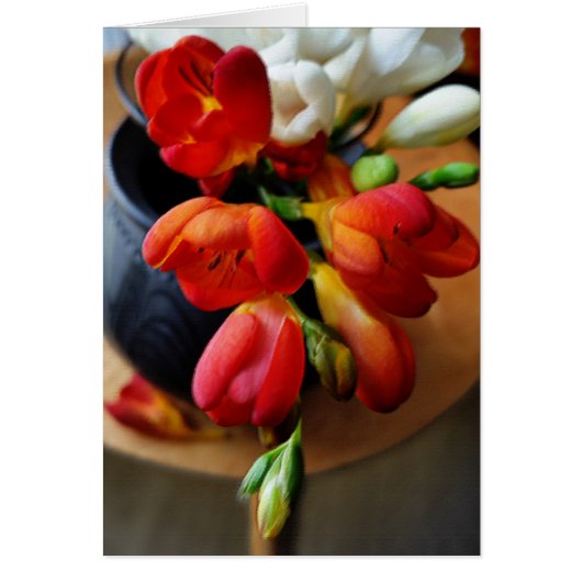 pot with freesias cards (Front)