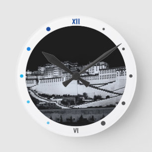 Potala Palace, Lhasa at night, Tibet (clock) Round Clock