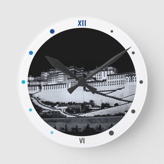 Potala Palace, Lhasa at night, Tibet (clock) Round Clock (Front)