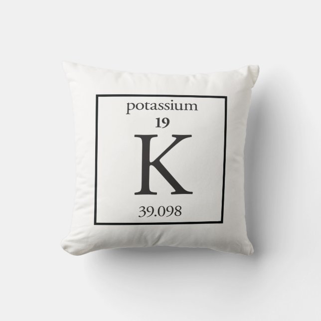 Potassium Throw Pillow (Front)
