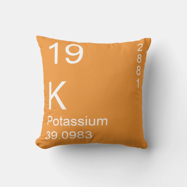 Potassium Throw Pillow (Front)