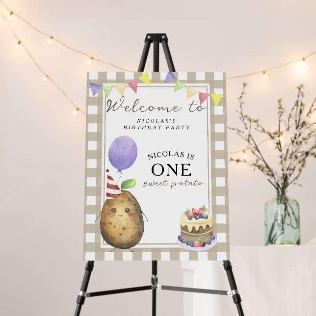 Potato 1st Birthday Party  Foam Board (In Situ (Stand))