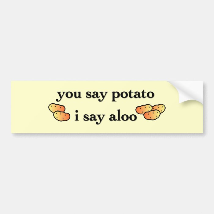 Potato Aloo Bumper Stickers