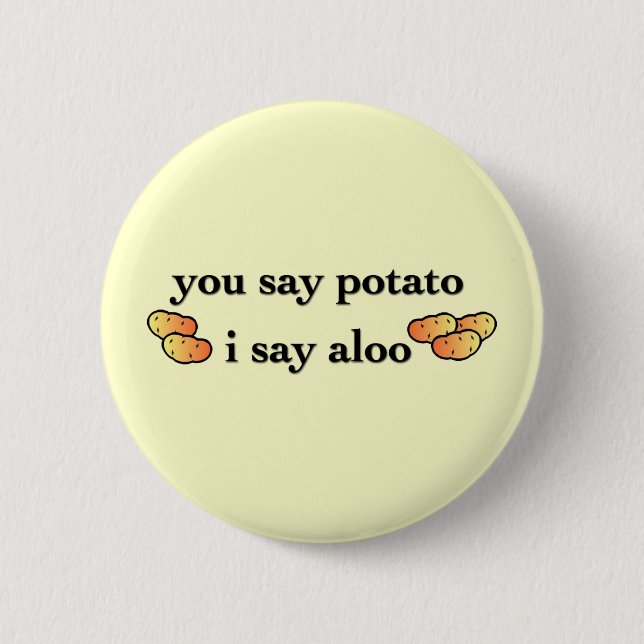 Potato Aloo Pinback Button (Front)